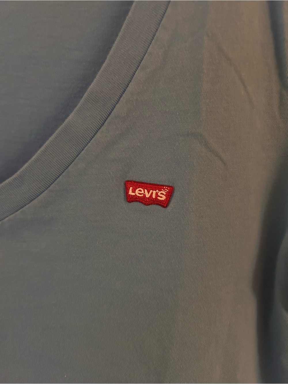 Levi's Light Blue Short Sleeve Tee with Red Logo